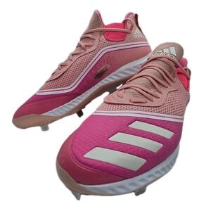 Adidas Icon Bounce Baseball Cleats Breast Cancer Awareness Pink White Men's 16